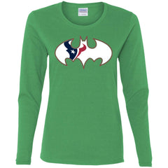 We Are The Houston Texans Batman Nfl Mashup Women Long Sleeve Shirt Women Long Sleeve Shirt - parenttees