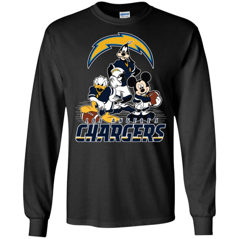 Mickey Mouse Los Angeles Chargers American Football Nfl Sports Shirt Men Long Sleeve Shirt Black / S Men Long Sleeve Shirt - parenttees