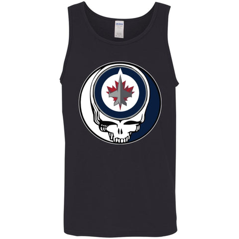 Winnipeg Jets Grateful Dead Steal Your Face Hockey Nhl Shirts Men Cotton Tank Black / X-Small Men Cotton Tank - parenttees