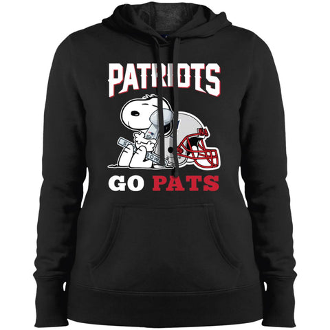 Go Pats - New England Patriots Super Bowl 2019 Snoopy Football Nfl Women Hooded Sweatshirt Black / X-Small Women Hooded Sweatshirt - parenttees