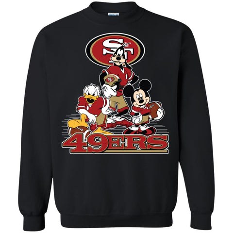 Mickey Mouse San Francisco 49ers American Football Nfl Sports Shirt Crewneck Pullover Sweatshirt Black / S Crewneck Pullover Sweatshirt - parenttees