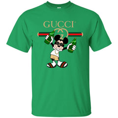 Gucci Mickey Mouse Drink Beer T-shirt Men Cotton T-Shirt Men Cotton T-Shirt - parenttees