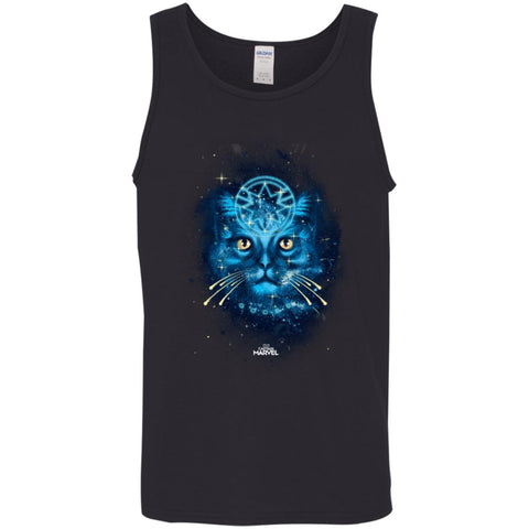 Captain Marvel Goose Blue Galaxy Portrait Men Cotton Tank Black / X-Small Men Cotton Tank - parenttees