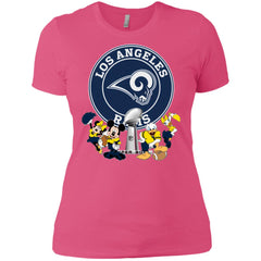 Nfl – Los Angeles Rams Super Bowl 2019 Mickey Mouse Minnie Mouse Donald Duck Daisy Duck Football Women Cotton T-Shirt Women Cotton T-Shirt - parenttees