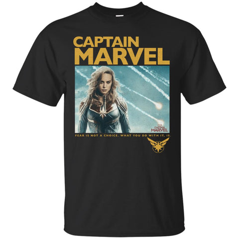 Captain Marvel Vintage Movie Poster Style Men Cotton T-Shirt Black / S Men Cotton T-Shirt - parenttees