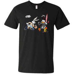 Star Wars T-shirts Rabbit Vs Duck Donald Funny Men V-Neck T-Shirt Men V-Neck T-Shirt - parenttees