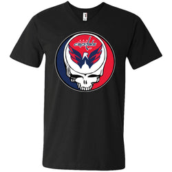 Washington Capitals Grateful Dead Steal Your Face Hockey Nhl Shirts Men V-Neck T-Shirt