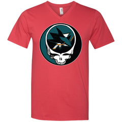 San Jose Sharks Grateful Dead Steal Your Face Hockey Nhl Shirts Men V-Neck T-Shirt Men V-Neck T-Shirt - parenttees