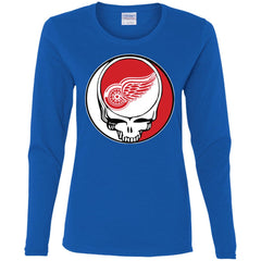 Detroit Red Wings Grateful Dead Steal Your Face Hockey Nhl Shirts Women Long Sleeve Shirt Women Long Sleeve Shirt - parenttees