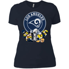 Nfl – Los Angeles Rams Super Bowl 2019 Mickey Mouse Minnie Mouse Donald Duck Daisy Duck Football Women Cotton T-Shirt Women Cotton T-Shirt - parenttees