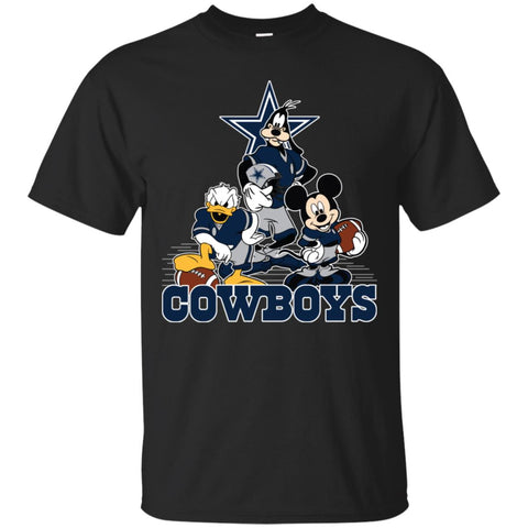 Mickey Mouse Dallas Cowboys American Football Nfl Sports Shirt Men Cotton T-Shirt Black / S Men Cotton T-Shirt - parenttees