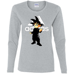 Goku Treding Adidas White T-shirt Women Long Sleeve Shirt Women Long Sleeve Shirt - parenttees