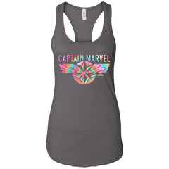 Captain Marvel Logo Banner Tie Dye Colors Women Tank Top Women Tank Top - parenttees