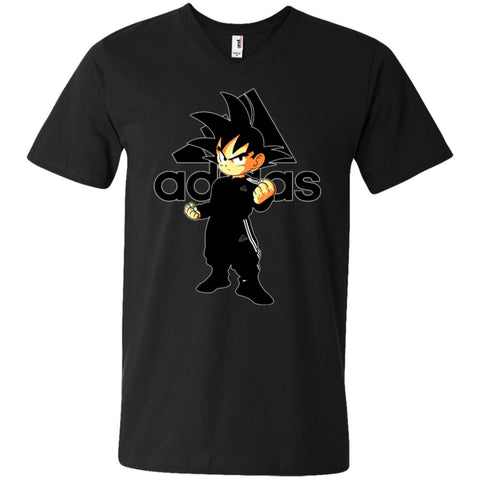 Goku Adidas Black T-shirt Men V-Neck T-Shirt Black / S Men V-Neck T-Shirt - parenttees