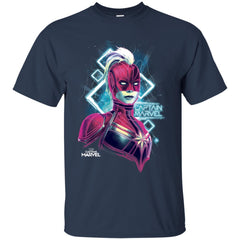 Marvel Captain Marvel Space Glow Neon Men Cotton T-Shirt Men Cotton T-Shirt - parenttees