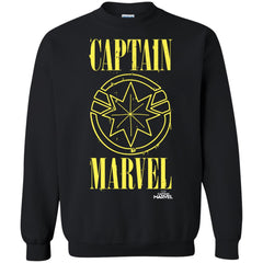 Captain Marvel Yellow Paint Drip Logo Crewneck Pullover Sweatshirt Crewneck Pullover Sweatshirt - parenttees