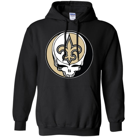 New Orleans Saints Grateful Dead Steal Your Face Football Nfl Shirts Pullover Hoodie Sweatshirt Black / S Pullover Hoodie Sweatshirt - parenttees