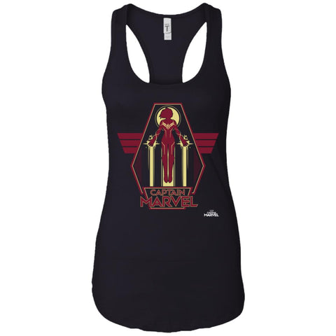 Captain Marvel Red Yellow Flight Powers Women Tank Top Black / X-Small Women Tank Top - parenttees