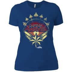 Captain Marvel Yellow Red Plane Flight Logo Women Cotton T-Shirt Women Cotton T-Shirt - parenttees