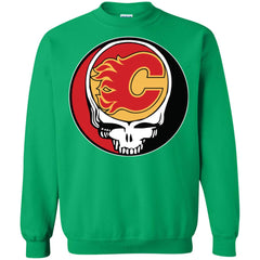 Calgary Flames Grateful Dead Steal Your Face Hockey Nhl Shirts Crewneck Pullover Sweatshirt Crewneck Pullover Sweatshirt - parenttees