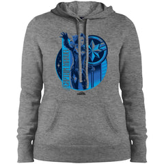 Captain Marvel Reflective Blue Circle Logo Women Hooded Sweatshirt Women Hooded Sweatshirt - parenttees