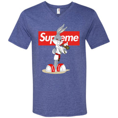 Supreme Rabbit Smoking T-shirt Men V-Neck T-Shirt Men V-Neck T-Shirt - parenttees