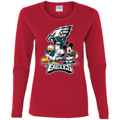 Mickey Mouse Philadelphia Eagle American Football Nfl Sports Shirt Women Long Sleeve Shirt Women Long Sleeve Shirt - parenttees