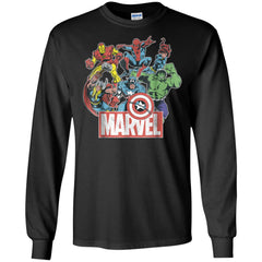 Marvel Avengers Team Retro Comic Vintage Graphic Men Long Sleeve Shirt Men Long Sleeve Shirt - parenttees