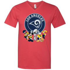 Nfl – Los Angeles Rams Super Bowl 2019 Mickey Mouse Minnie Mouse Donald Duck Daisy Duck Football Men V-Neck T-Shirt Men V-Neck T-Shirt - parenttees