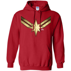 Captain Marvel Gleaming Chest Logo Pullover Hoodie Sweatshirt Pullover Hoodie Sweatshirt - parenttees