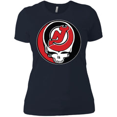 New Jersey Devils Grateful Dead Steal Your Face Hockey Nhl Shirts Women Cotton T-Shirt Women Cotton T-Shirt - parenttees