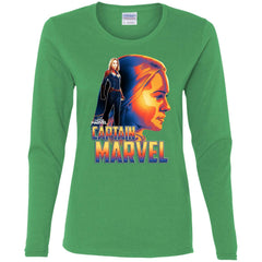 Captain Marvel Bold Sunset Portrait Women Long Sleeve Shirt Women Long Sleeve Shirt - parenttees