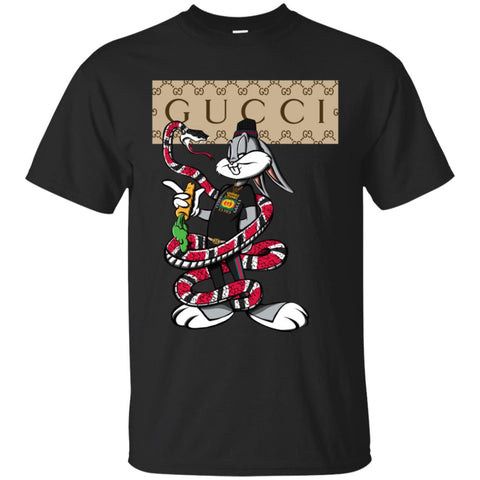 Gucci Rabbit Snake Gift Birthday T-shirt Men Cotton T-Shirt Black / S Men Cotton T-Shirt - parenttees