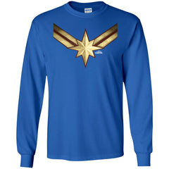 Captain Marvel Gleaming Chest Logo Men Long Sleeve Shirt Men Long Sleeve Shirt - parenttees