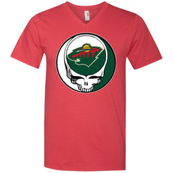 Minnesota Wild Grateful Dead Steal Your Face Hockey Nhl Shirts Men V-Neck T-Shirt