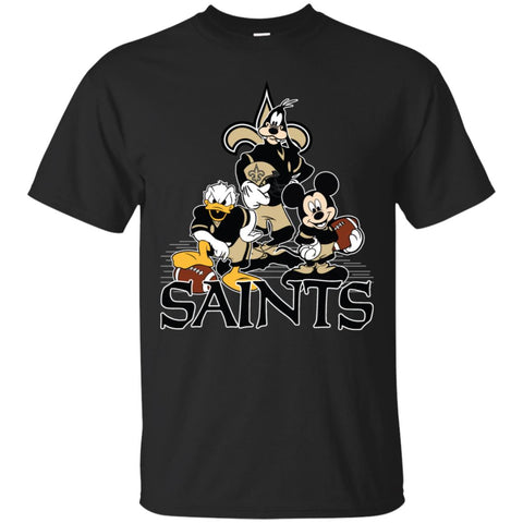 Mickey Mouse New Orleans Saints American Football Nfl Sports Shirt Men Cotton T-Shirt Black / S Men Cotton T-Shirt - parenttees