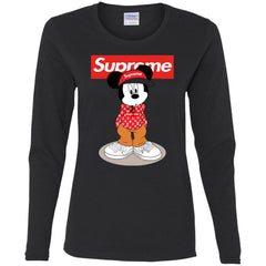 Supreme Mickey Mouse T-shirt Women Long Sleeve Shirt Women Long Sleeve Shirt - parenttees