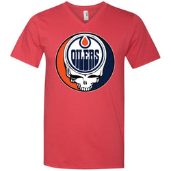 Edmonton Oilers Grateful Dead Steal Your Face Hockey Nhl Shirts Men V-Neck T-Shirt