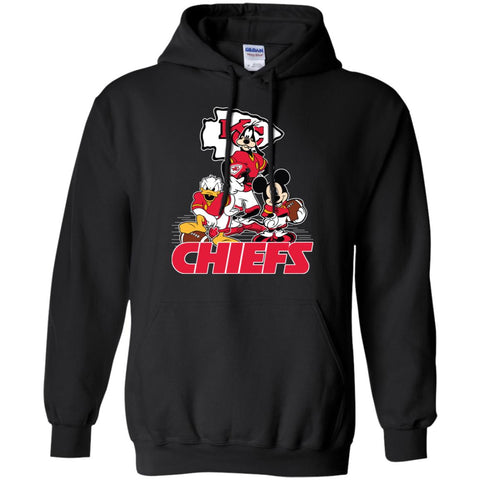 Mickey Mouse Kansas City Chiefs American Football Nfl Sports Shirt Pullover Hoodie Sweatshirt Black / S Pullover Hoodie Sweatshirt - parenttees