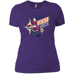 Captain Marvel Higher Further Faster Drawn Women Cotton T-Shirt Women Cotton T-Shirt - parenttees