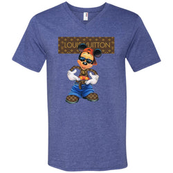 Louis Vuitton Mickey Mouse Cartoon T-shirt Men V-Neck T-Shirt