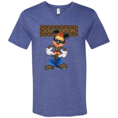 Louis Vuitton Mickey Mouse Cartoon T-shirt Men V-Neck T-Shirt Men V-Neck T-Shirt - parenttees