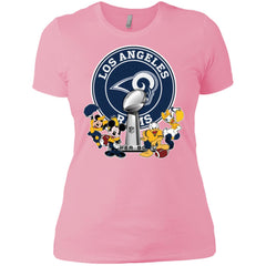 Los Angeles Rams Super Bowl 2019 Mickey Minnie Mouse Donald Daisy Duck Football Nfl Women Cotton T-Shirt Women Cotton T-Shirt - parenttees