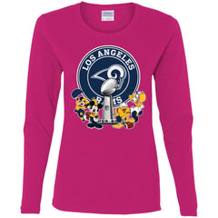 Los Angeles Rams Super Bowl 2019 Mickey Minnie Mouse Donald Daisy Duck Football Nfl Women Long Sleeve Shirt Women Long Sleeve Shirt - parenttees