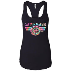 Captain Marvel Logo Banner Tie Dye Colors Women Tank Top Women Tank Top - parenttees