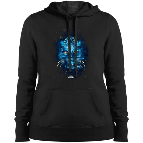 Captain Marvel Goose Blue Galaxy Portrait Women Hooded Sweatshirt Black / X-Small Women Hooded Sweatshirt - parenttees