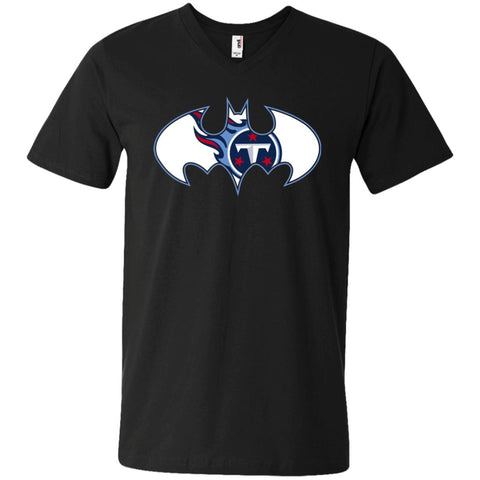 We Are The Tennessee Titans Batman Nfl Mashup Men V-Neck T-Shirt Black / S Men V-Neck T-Shirt - parenttees