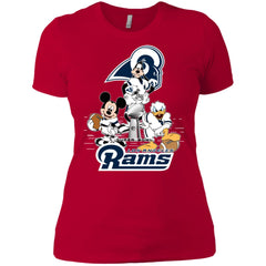 Nfl – Los Angeles Rams Donald Duck Goofy Mickey Mouse Super Bowl 2019 Football Women Cotton T-Shirt Women Cotton T-Shirt - parenttees