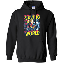 Captain Marvel Saving The World Portrait Pullover Hoodie Sweatshirt