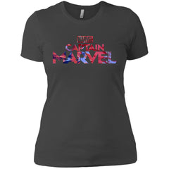 Captain Marvel Bold Tie Dye Movie Logo Women Cotton T-Shirt Women Cotton T-Shirt - parenttees